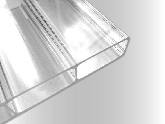 Preview: Stegplatte Acryl 16/32 klar Nahansicht